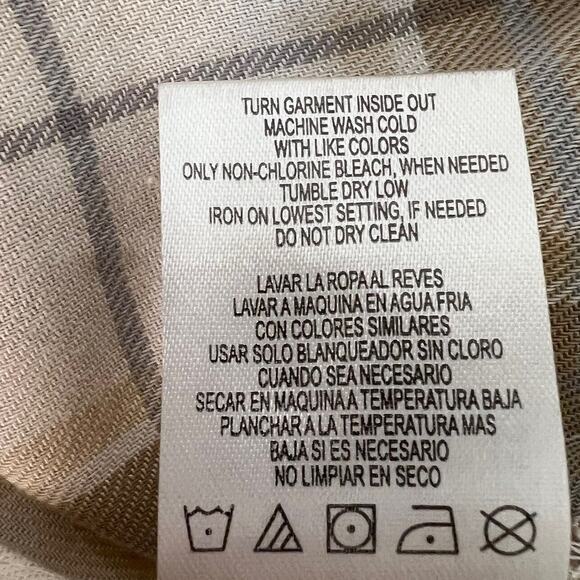 Juniors Copper Key Flannel Shirt XXL Beige Plaid Long Sleeve Cotton Blend NEW - Picture 7 of 7